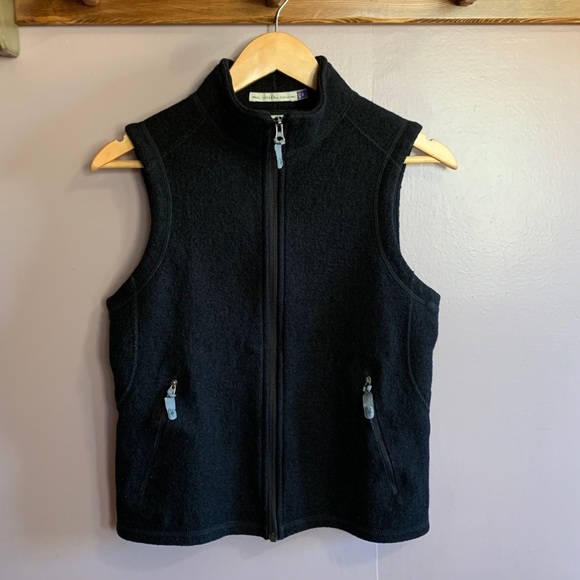 ibex Jackets & Blazers - IBEX WOMEN'S 100% NEW WOOL BLACK VEST WITH POCKETS